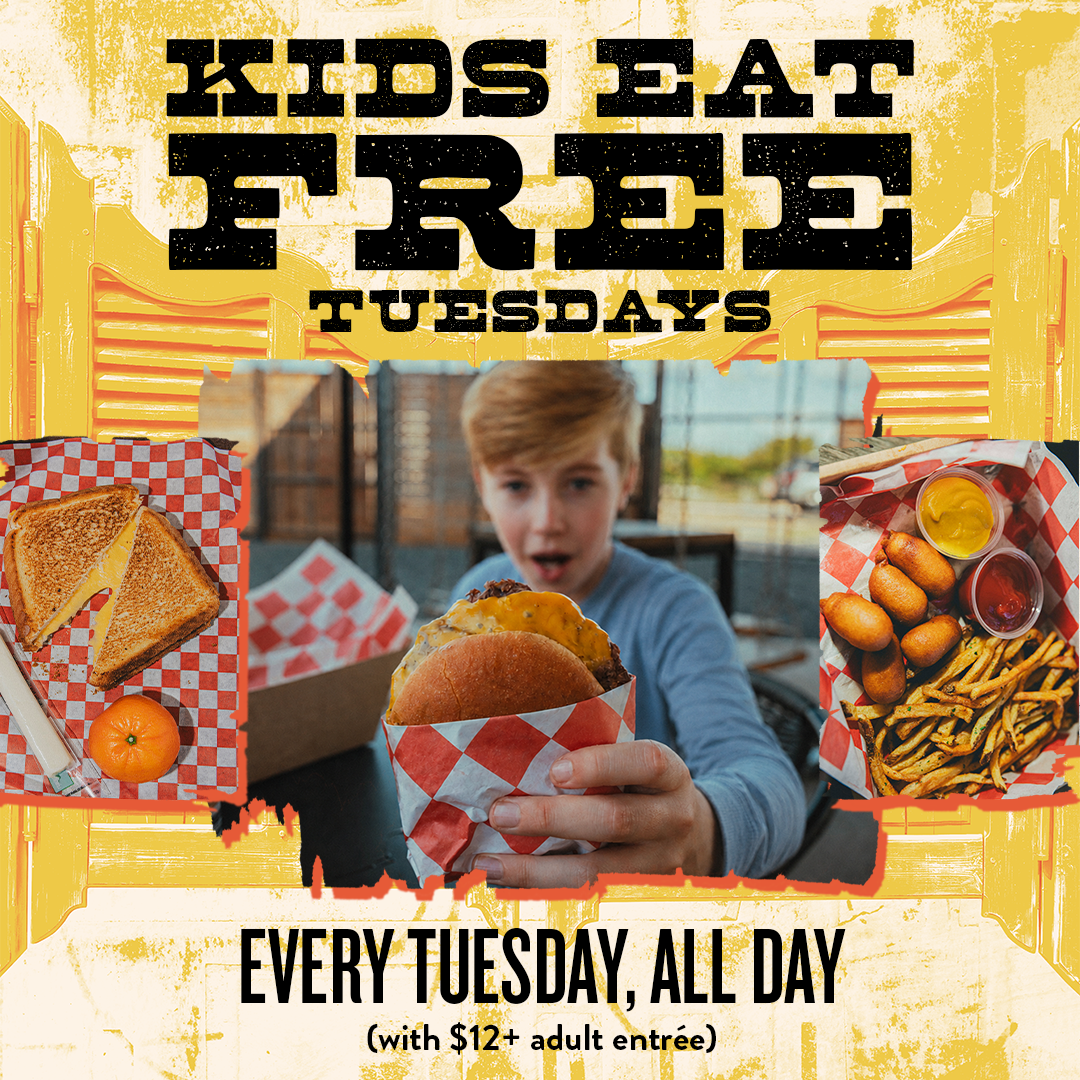 Kids eat free Tuesdays at Wild Acre: free kids meal and ice cream with any adult entrée $12 or more